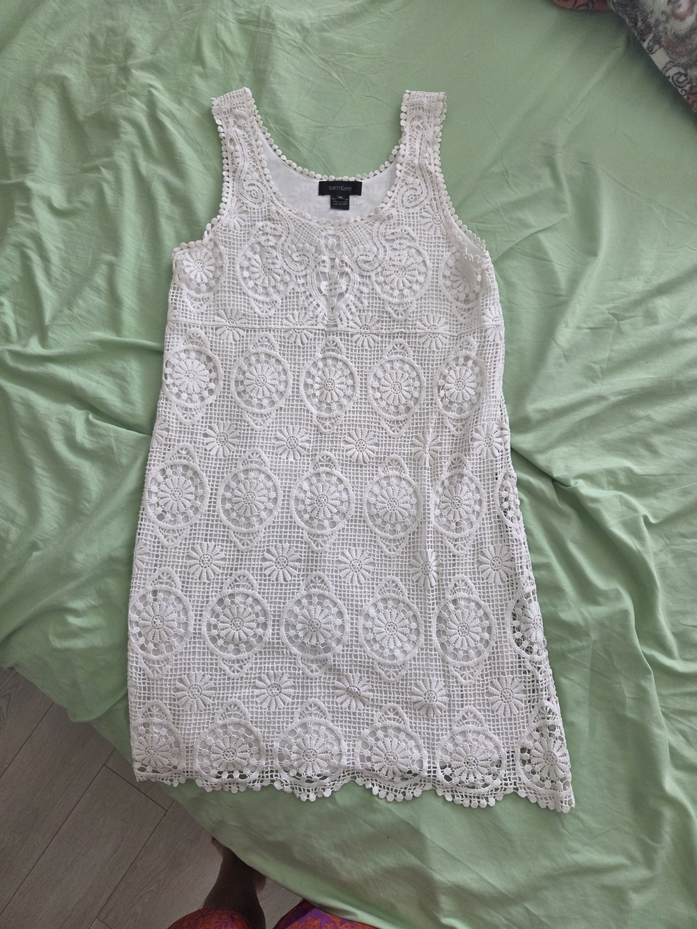 Karen Kane White Crochet Tank Dress